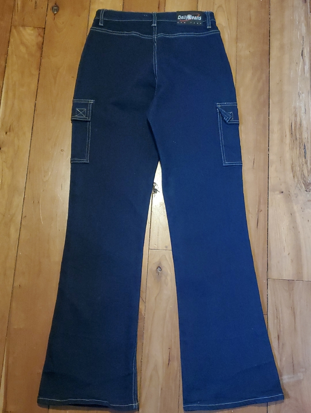 Daily Jeans Navy Cargo Jeans with Contrast Stitching NWOT